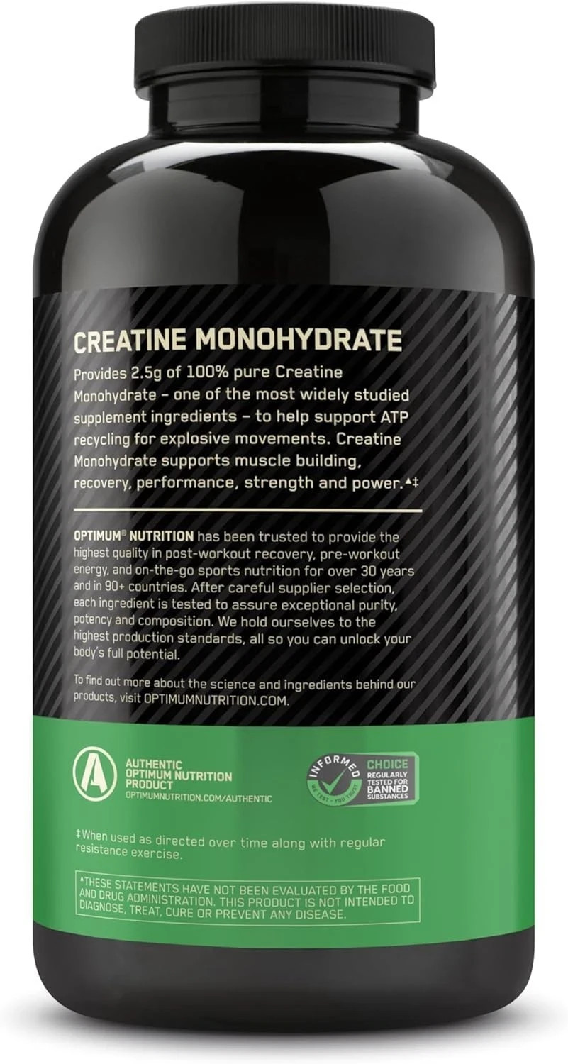 Optimum Nutrition 100% Pure Micronized 2500mg Creatine Monohydrate 300 Capsules