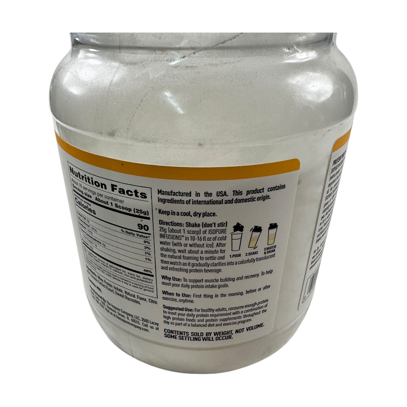 Infusions Protein Powder, Pineapple Orange Banana, 14.1 oz (400 g)