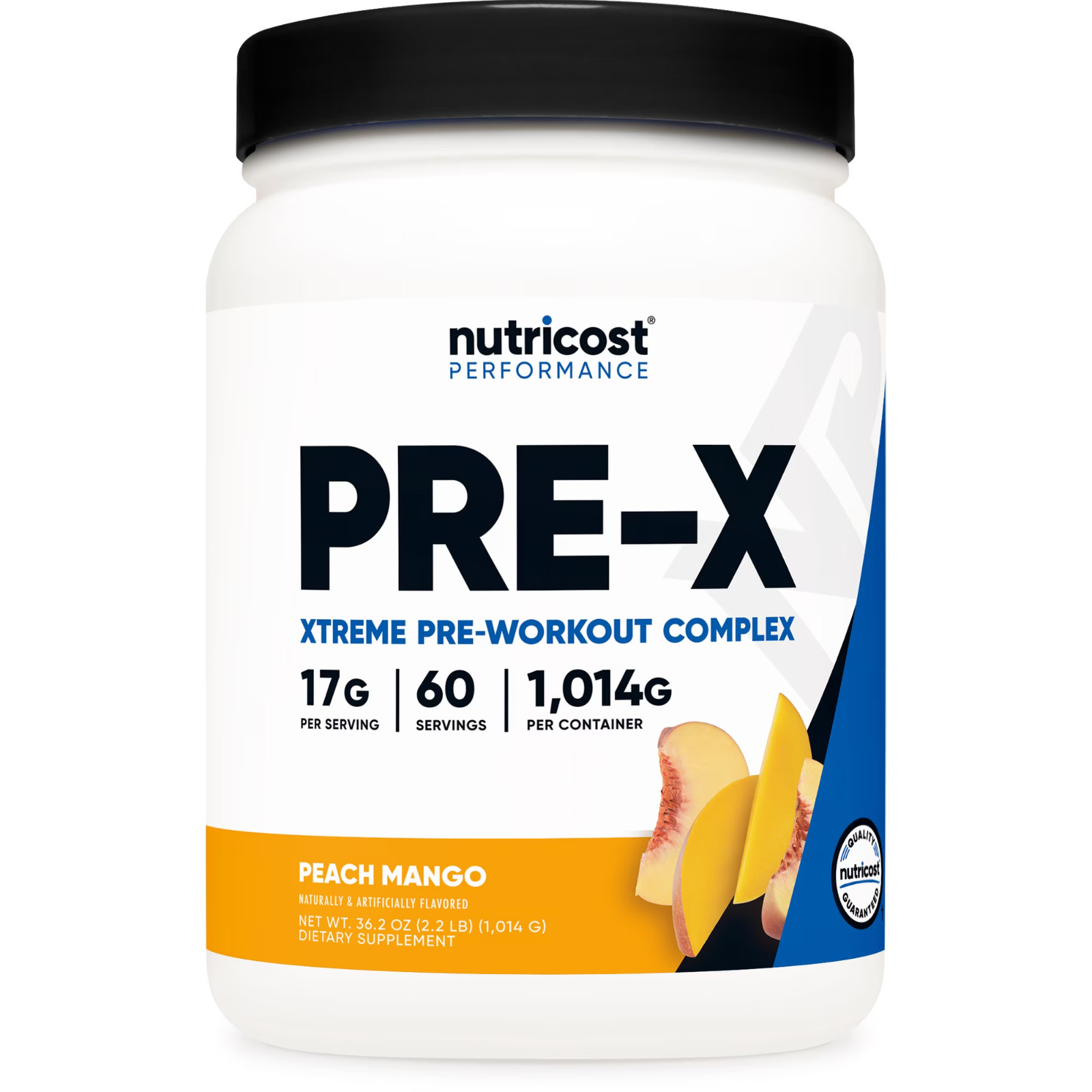 Nutricost Pre-X Xtreme Pre Workout Powder Peach Mango 60 Servings Non-GMO