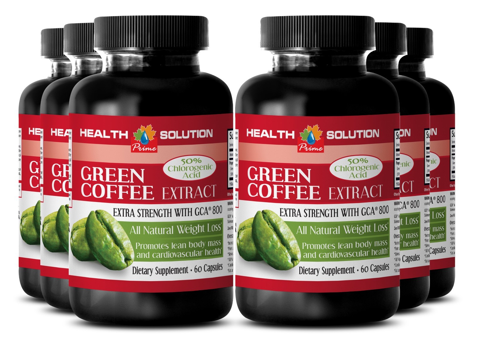 3 Bottles Organic Green Coffee Beans Extract GREEN COFFEE EXTRACT WITH GCA® 800