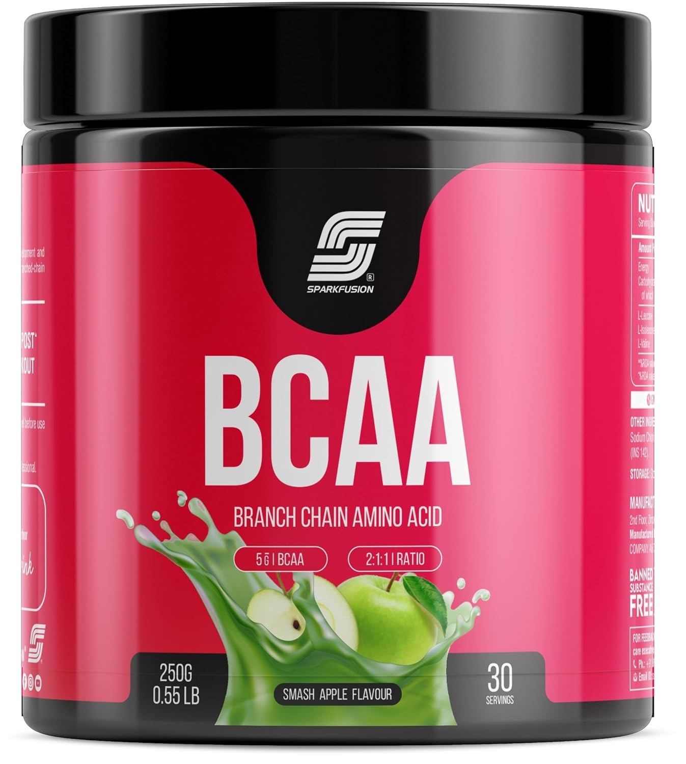 Sparkfusion BCAA Powder Smash Apple Flavour 250gm