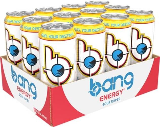 Energy Sour Ropes, Sugar-Free Energy Drink, 16-Ounce | Pack of 12