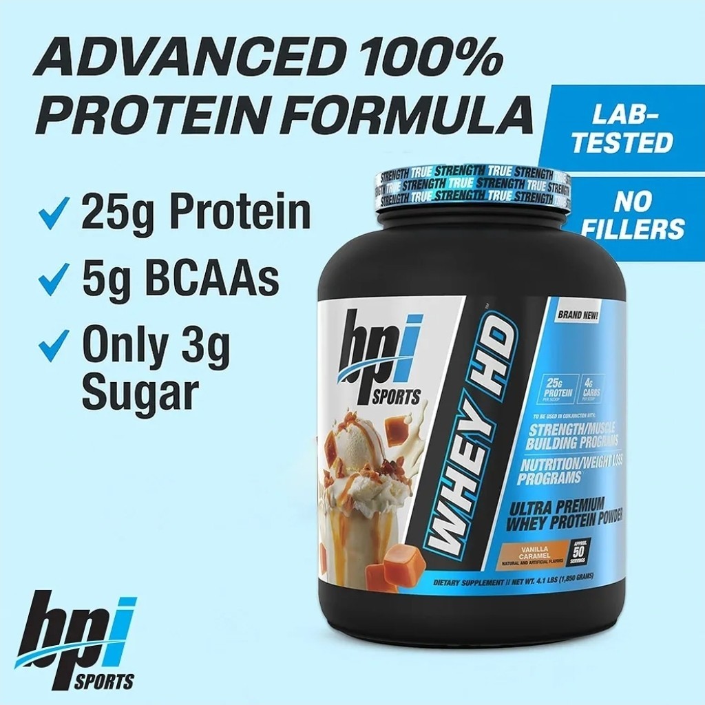 Bpi Sports Whey Hd Ultra Premium Protein Powder Isolate Vanilla/caramel 4.1 lbs