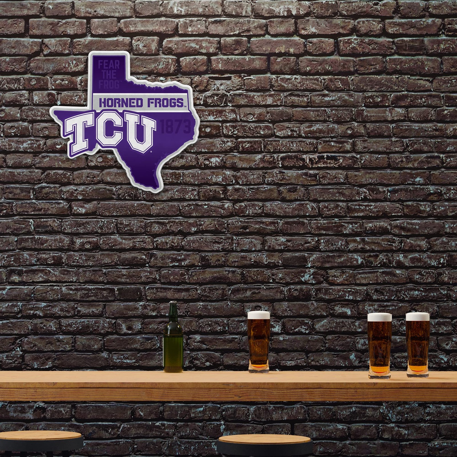 Rico Industries NCAA TCU Horned Frogs State Shape Cut Pennant Home and Away