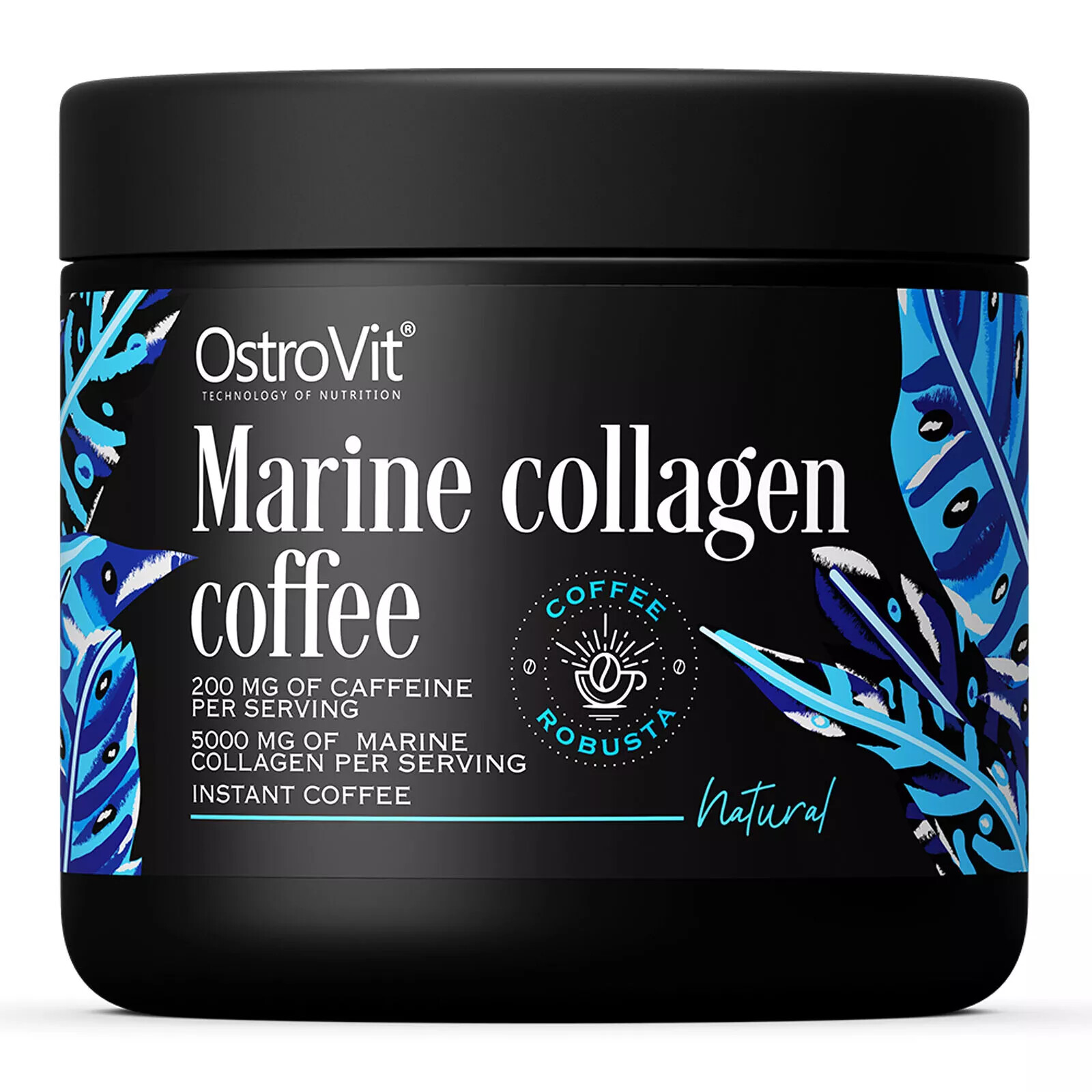 MARINE COLLAGEN COFFE – 200 mg caffeine & 5000 mg hydrolyzed fish peptides