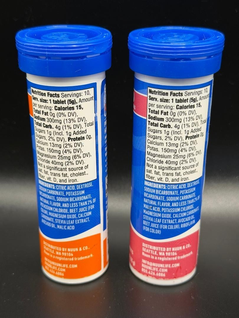 2X NUUN Sport Hydration Electrolyte Tubes 10 Count Tablets Each Orange/Citrus