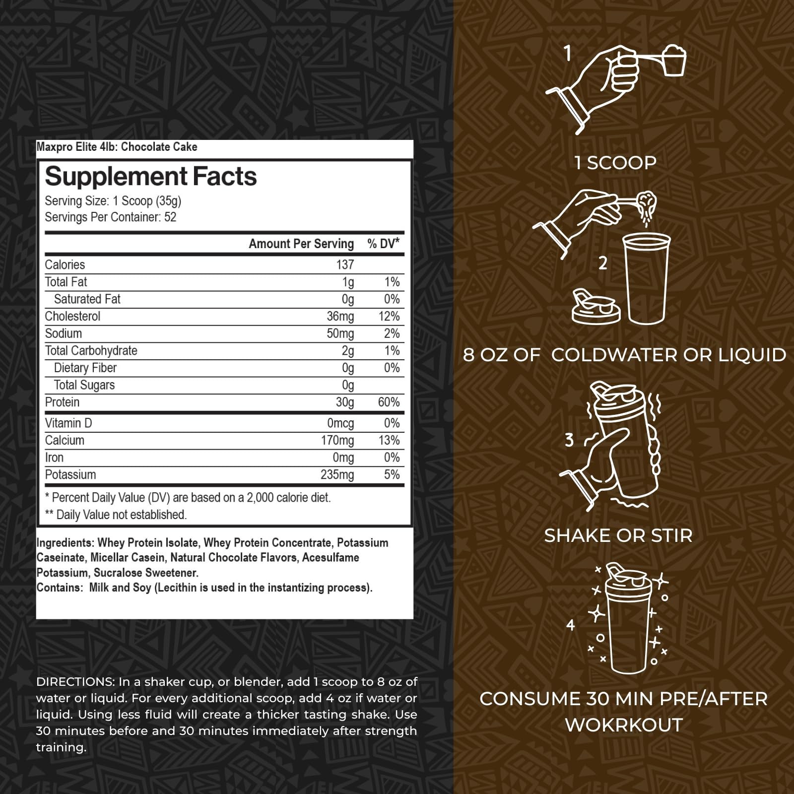 Max Muscle Maxpro Elite Whey Protein Powder 30G Protein 0G Sugar 6.6G Bcaas