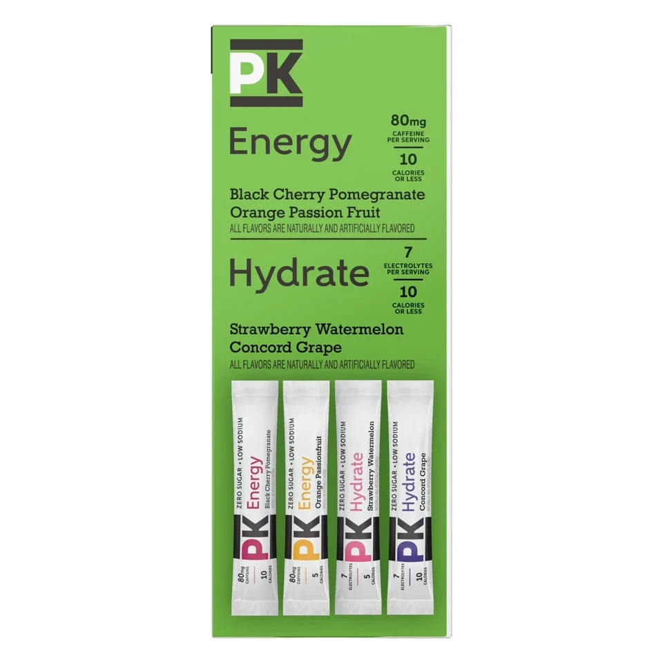 Pure Kick Energy & Hydration Variety Pack Singles-To-Go Drink Mix 30-Count.