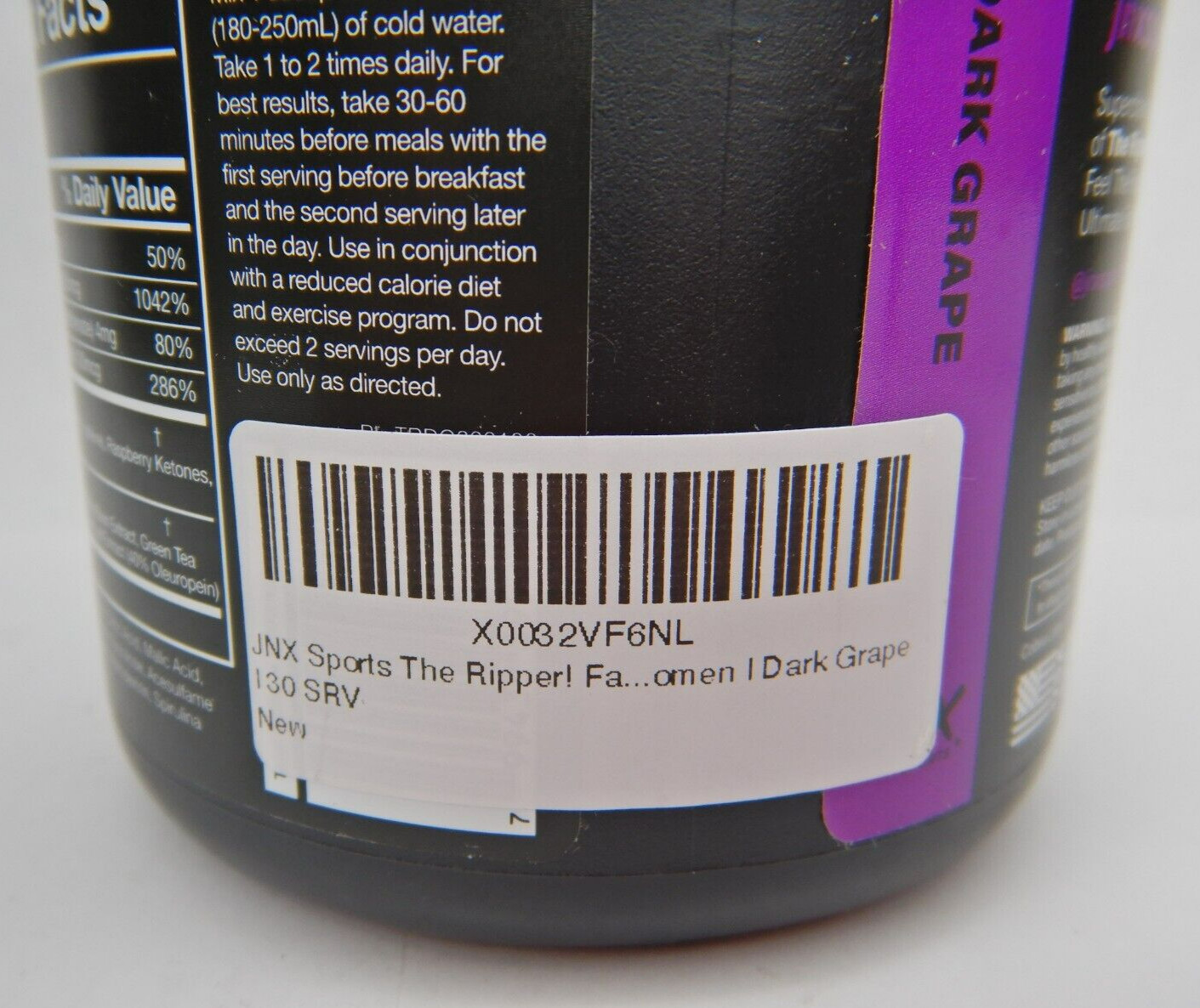 *OPENED LID* JNX Sports The Ripper Fat Burner Dark Grape 5.3oz – 150g EXP06/2024
