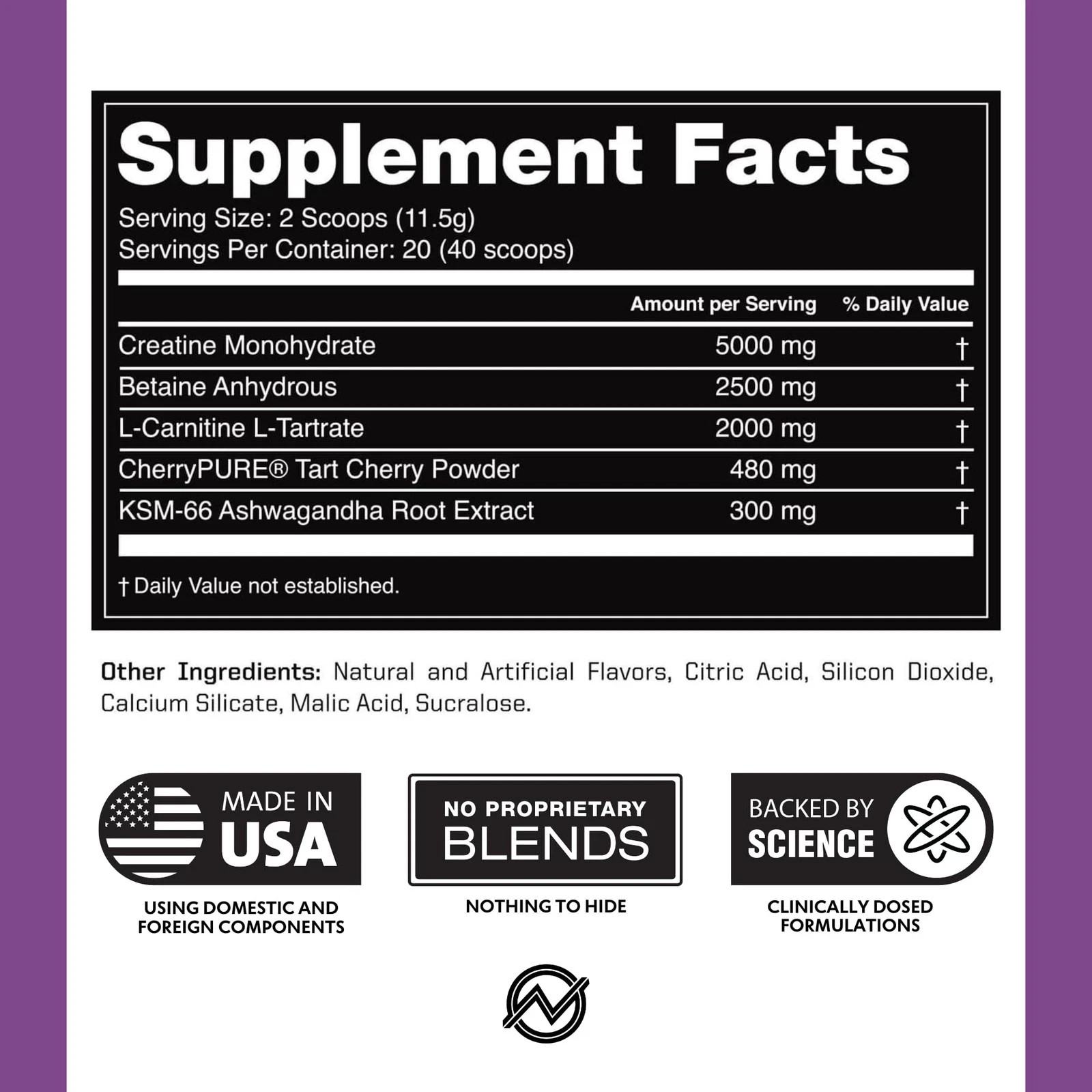 Outwork Nutrition Post Workout Recovery Powder Creatine Monohydrate, KSM66 A…