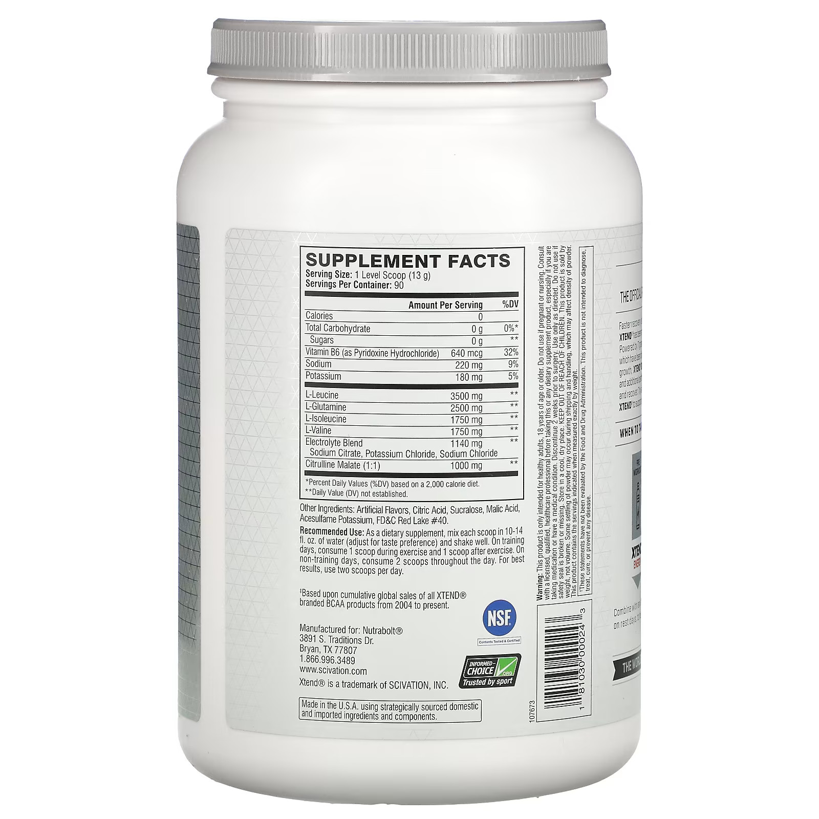 2 X Xtend, The Original 7G BCAA, Watermelon Explosion, 2.58 lb (1.17 kg)