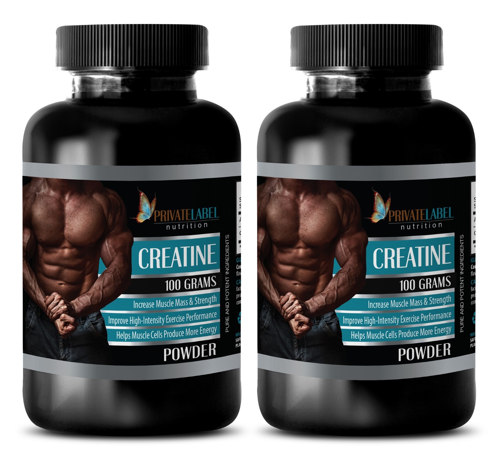 Fat burner for Men & Women – CREATINE Powder 200g – Muscle Building – 2 Bottles