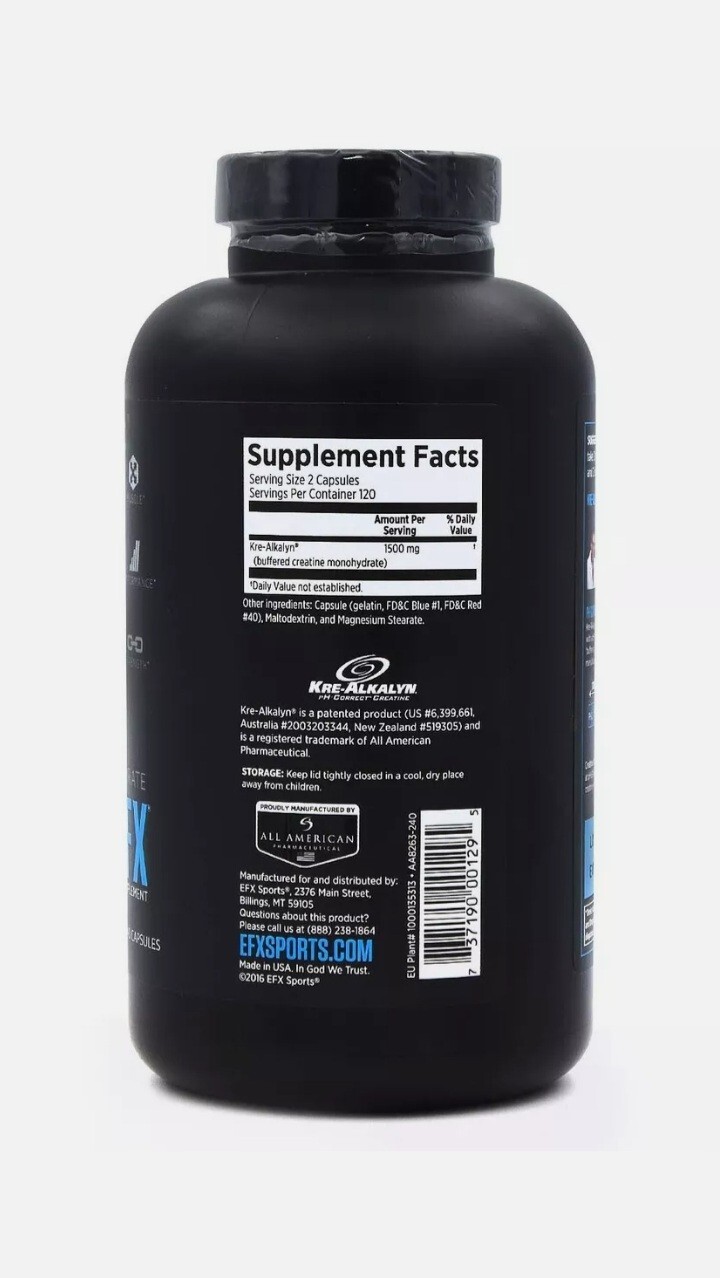 EFX Kre-Alkalyn Creatine – 120 Capsules