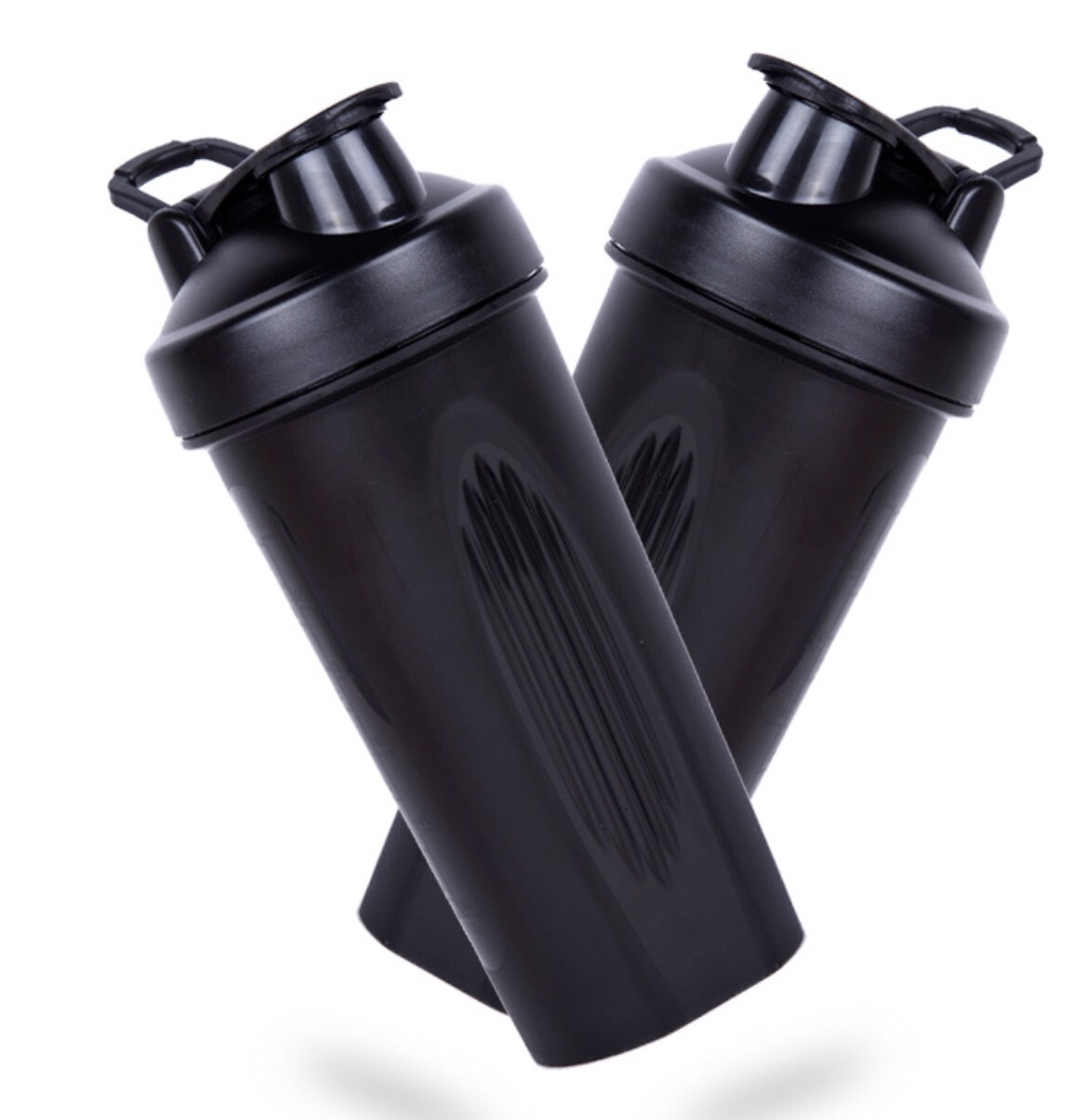 (2PK) Large BLACK Shaker 28oz for protein-Blender Bottle with Loop Top &Mix Ball