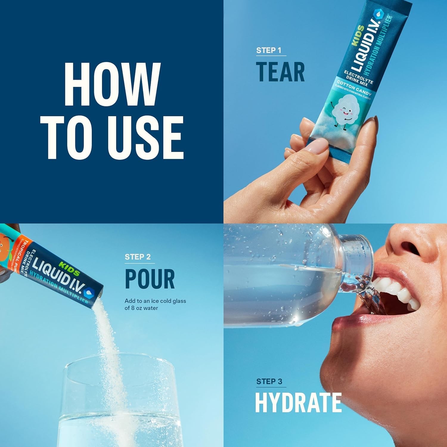 Liquid I.V.® Hydration Multiplier – Cotton Candy | 0.56 Ounce (Pack of 16)