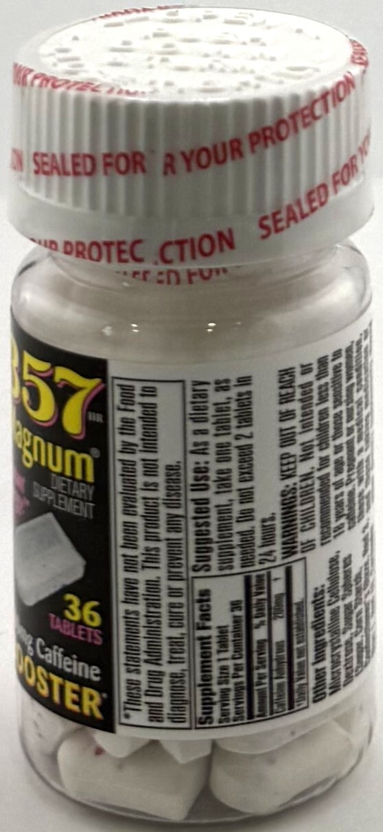 (3) 357 Magnum Instant Energy 200mg CAFFEINE BOOSTER 36 Tablets/Bottle 3 Bottles