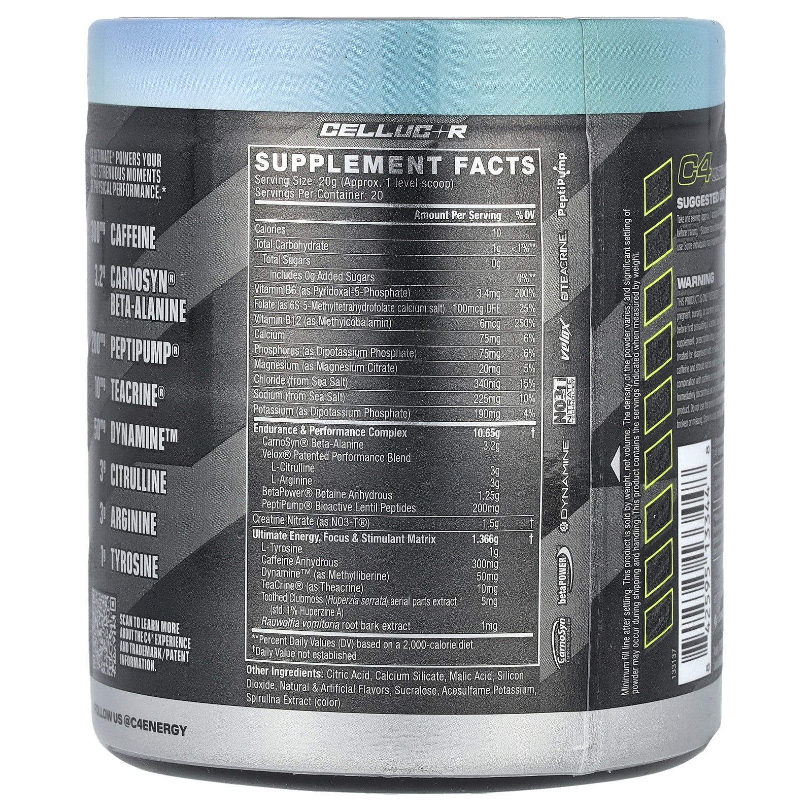 C4 Ultimate, Pre-Workout, Frozen Bombsicle, 14.1 oz (400 g)