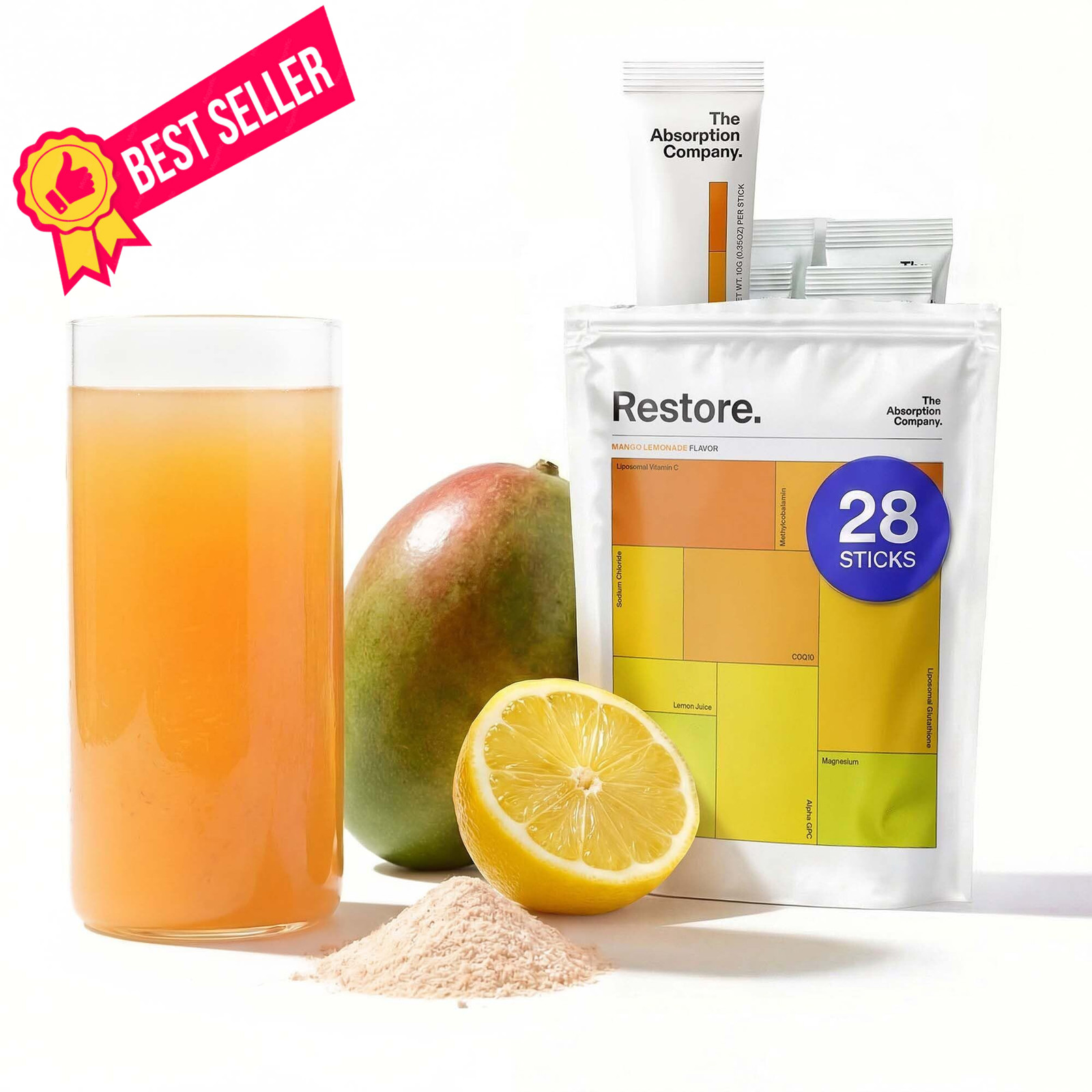 The Absorption Company Electrolyte Powder – Recovery Hydration 28 Pack Box