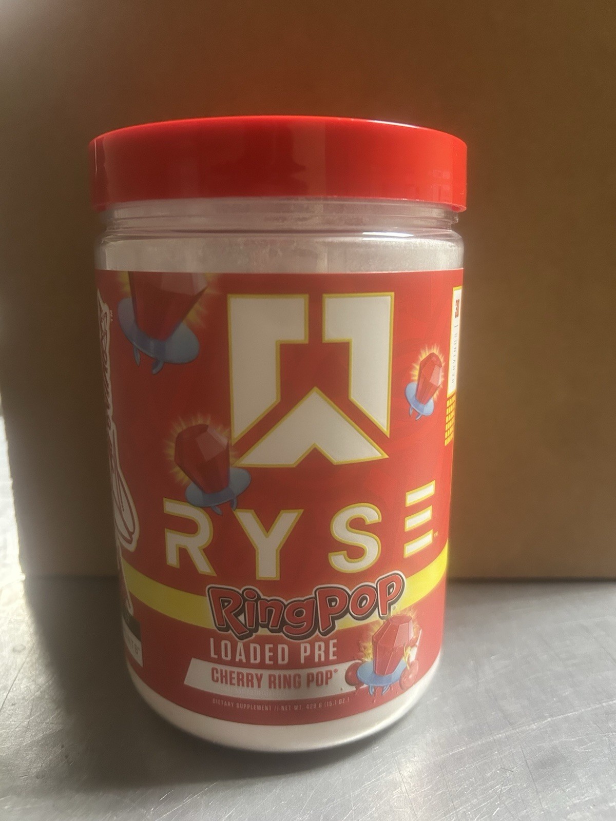 Ryse Loaded Pre Workout Supplement – Cherry Ring Pop – Size: 15.1oz EXP 1/2028