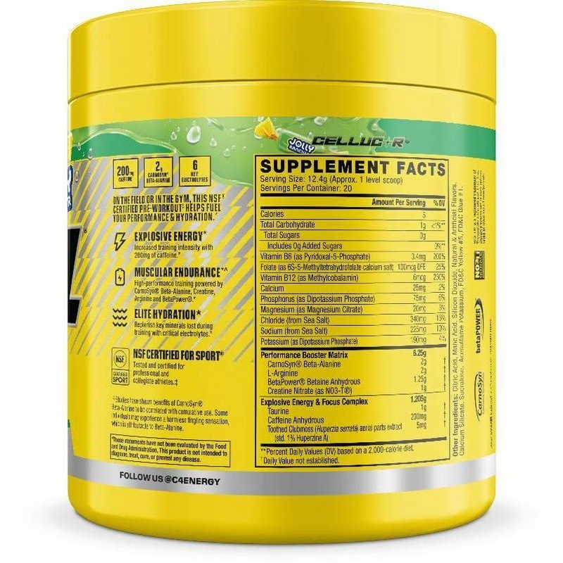 Sport Pre-Workout Powder – Jolly Rancher Green Apple – 20 Servings