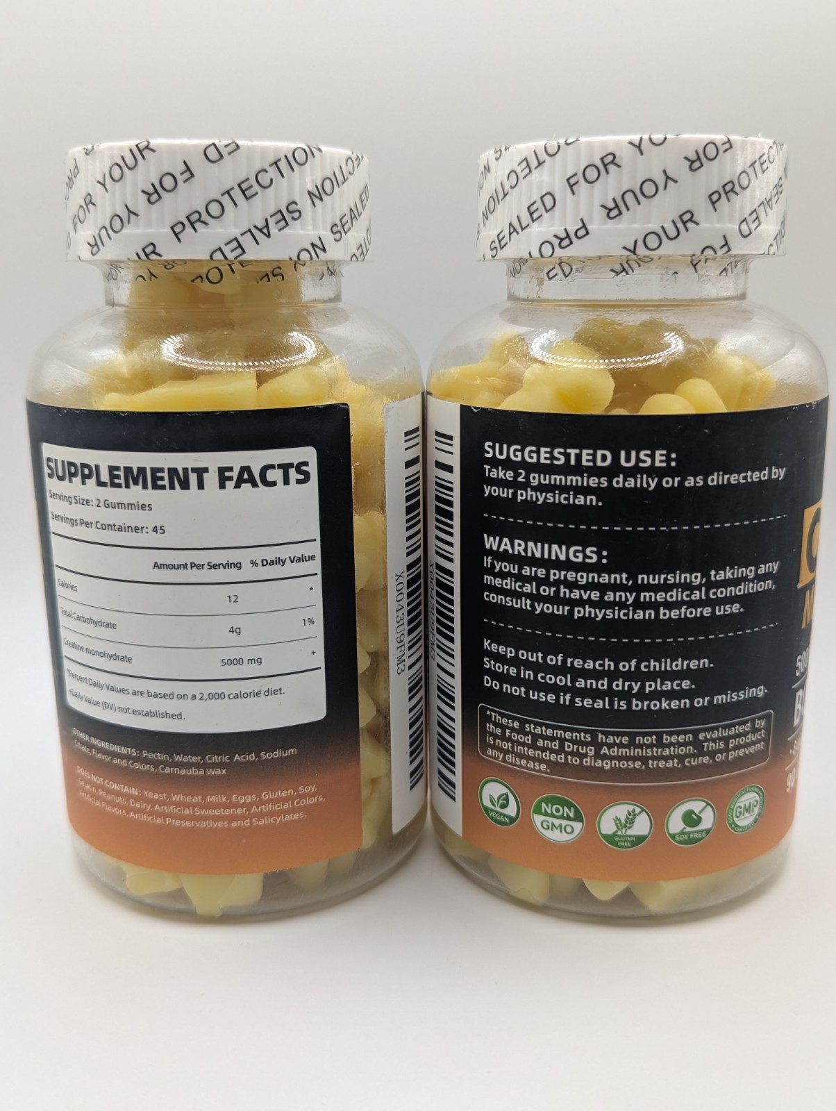 2 x Happyummmm Creatine Monohydrate Boost Strength 5000MG, Pineapple, Exp. 09/26