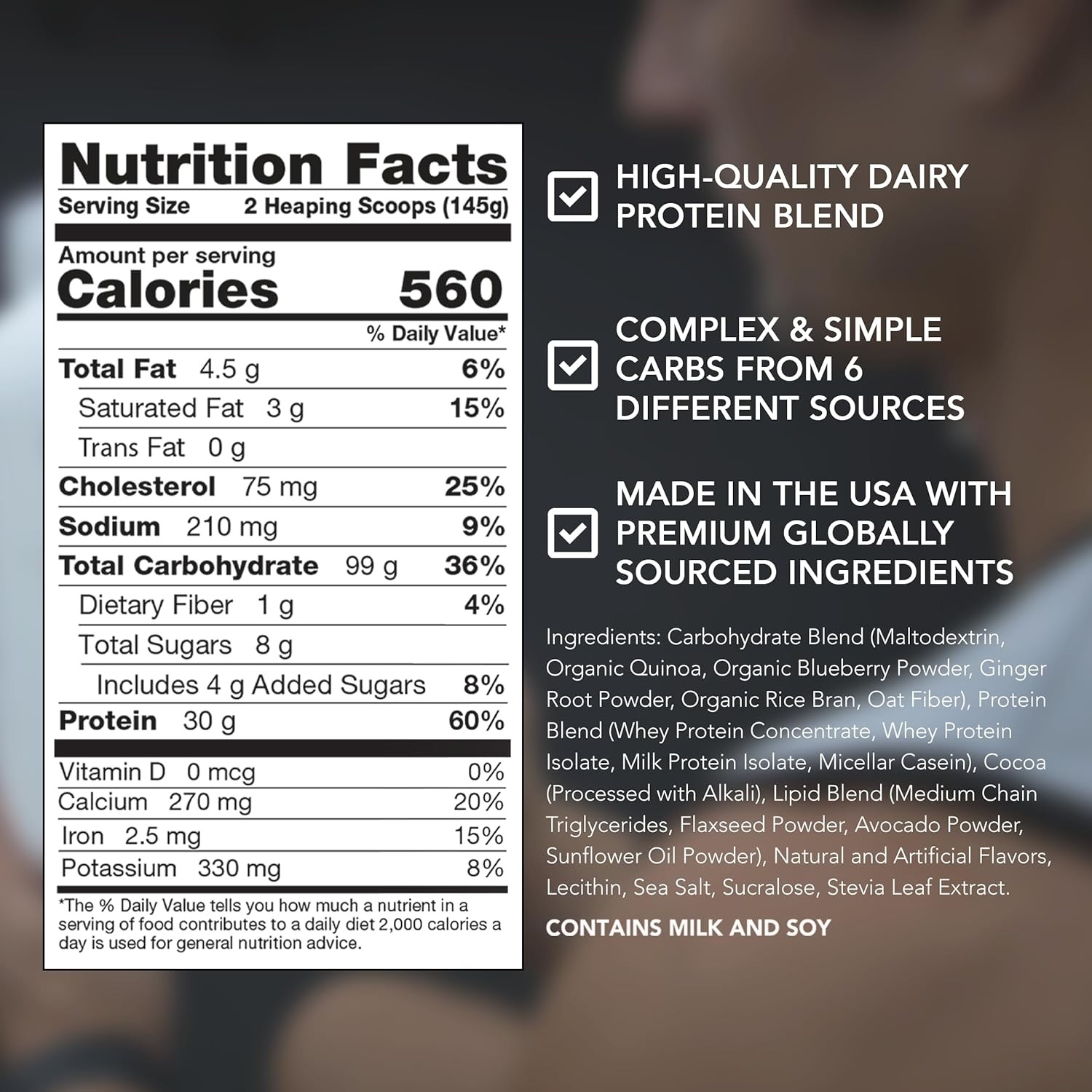 RIVAL NUTRITION Clean Gainer I High Protein Lean Gainer Powdered Drink Mix I 30g