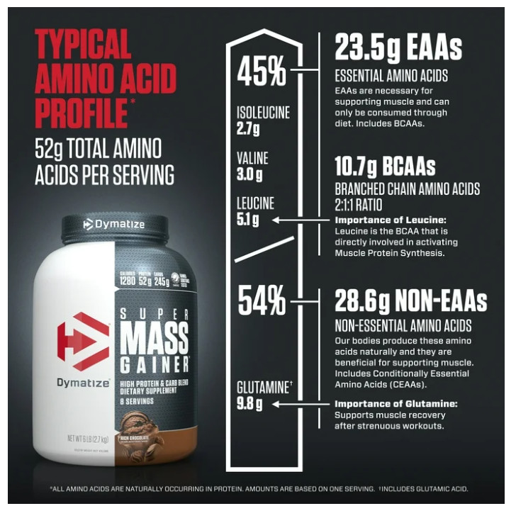 Dymatize Super Mass Gainer Rich Chocolate 6LB Weight Gainer