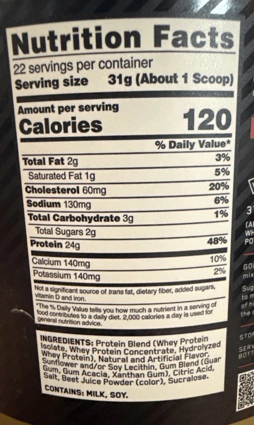 Optimum Nutrition Gold Standard 100% Whey Protein Powder – Strawberries & Cream!
