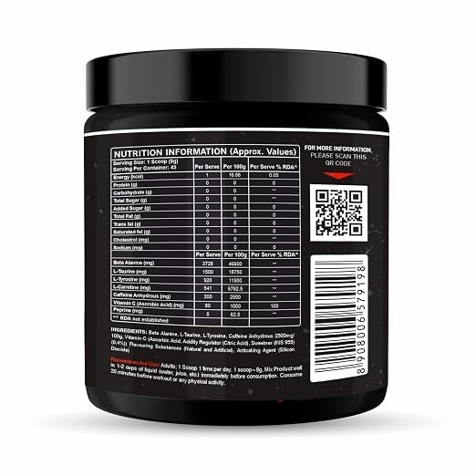 MuscleTrail Wild BullPre-Workout Supplement Powder 45servings for Men&Women-360g