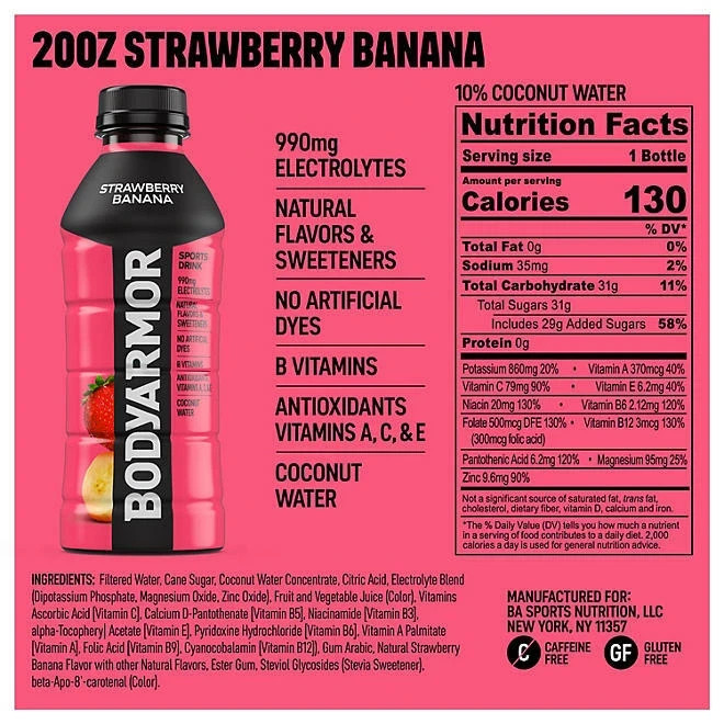 BODYARMOR Sports Drink Variety Pack (20 fl. oz., 18 pk.)