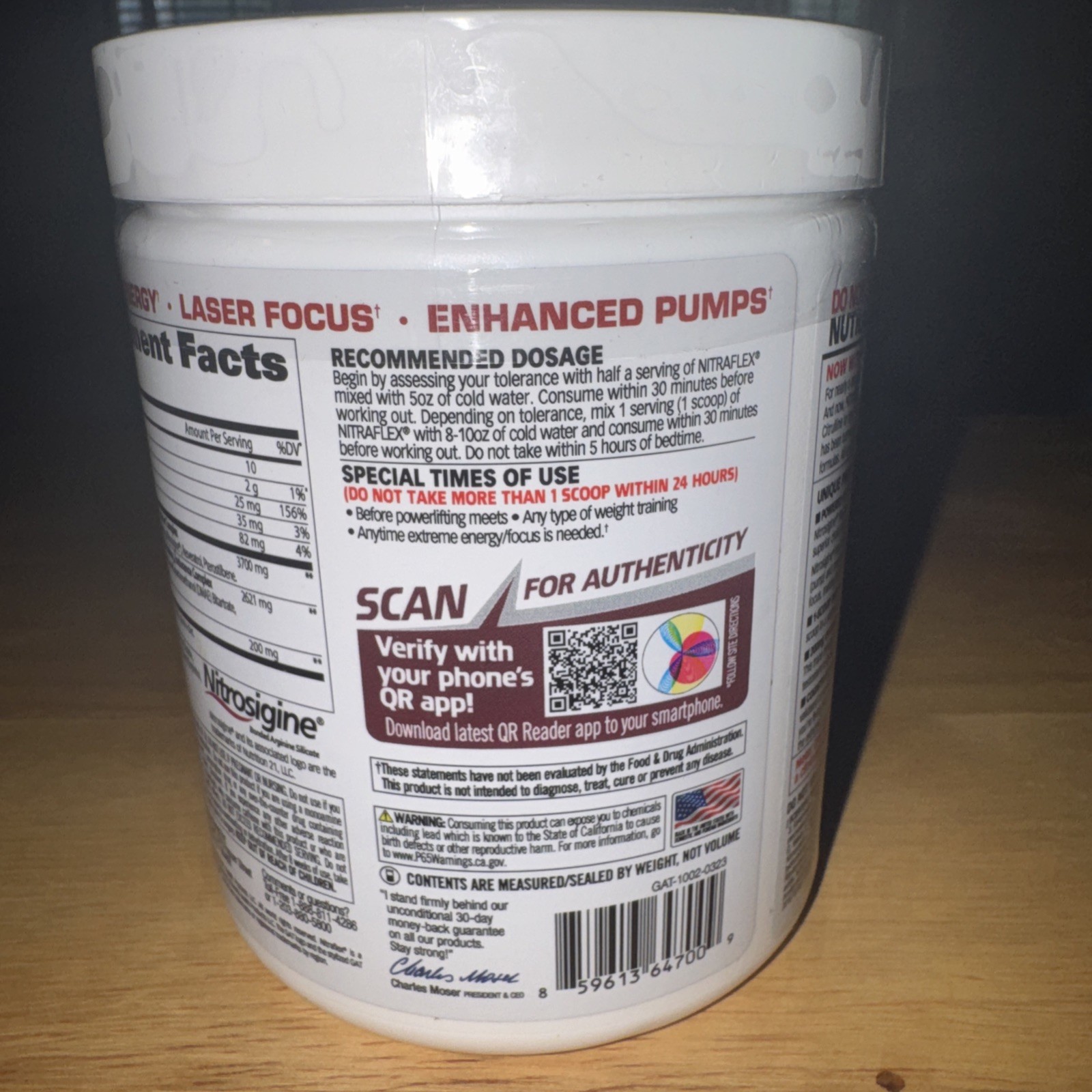Nitraflex Advanced Pre-Workout Powder Increases Blood Flow BLACK CHERRY.EXP 1/28