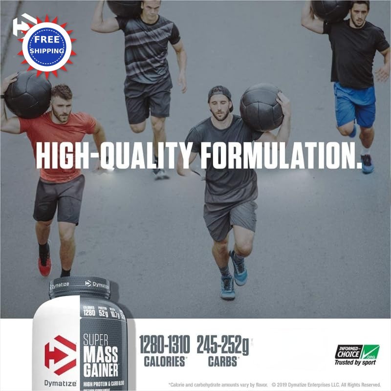 Dymatize Super Mass Gainer Protein Powder Gourmet Vanilla Creatine 1280 Calories