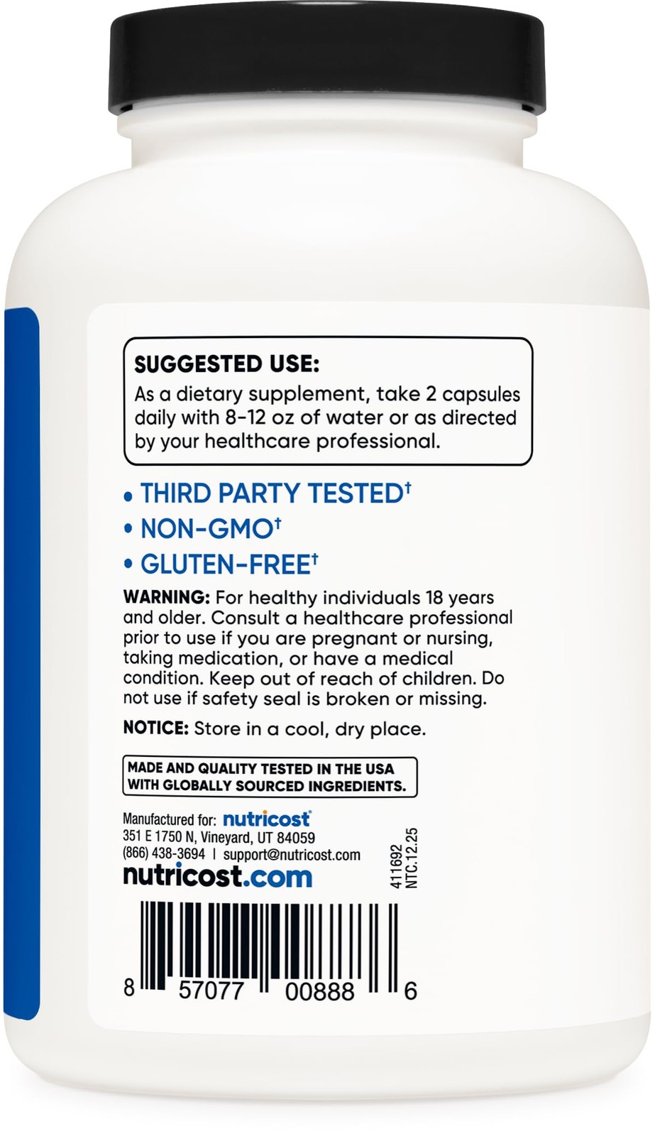 Nutricost HMB (Beta-Hydroxy Beta-Methylbutyrate) 1000mg 240 Count (Pack of 1)