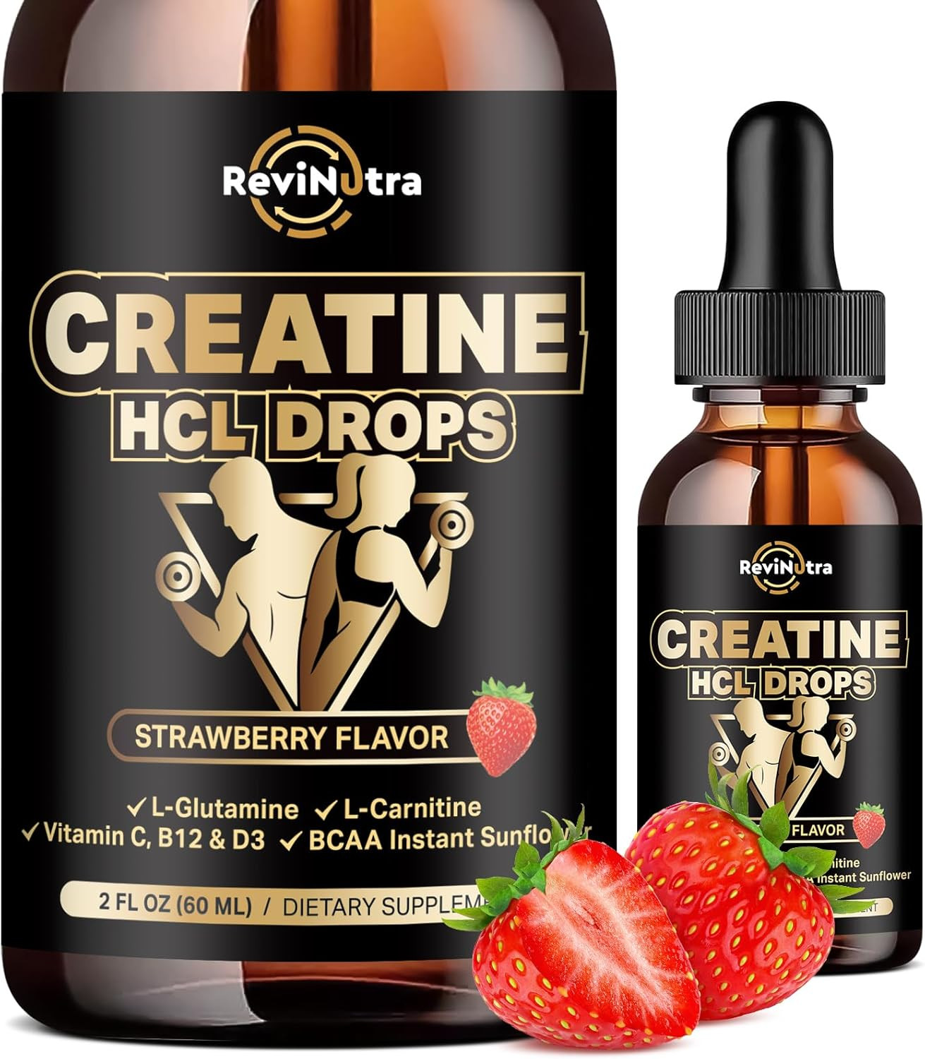 Creatine HCL Liquid Drops for Men & Women, 1500Mg Liquid Creatine Hydrochloride,