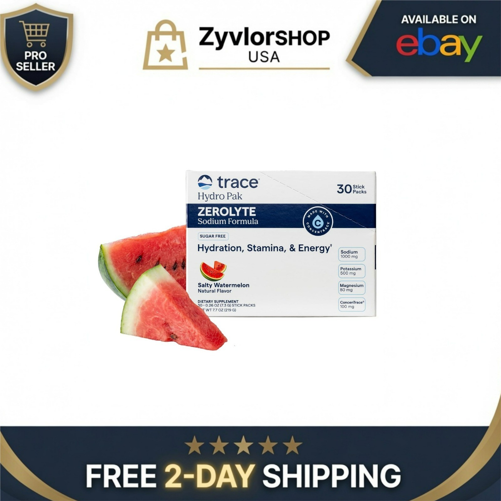 ZeroLyte Electrolyte Drink Mix – Salty Watermelon, 30 Packets