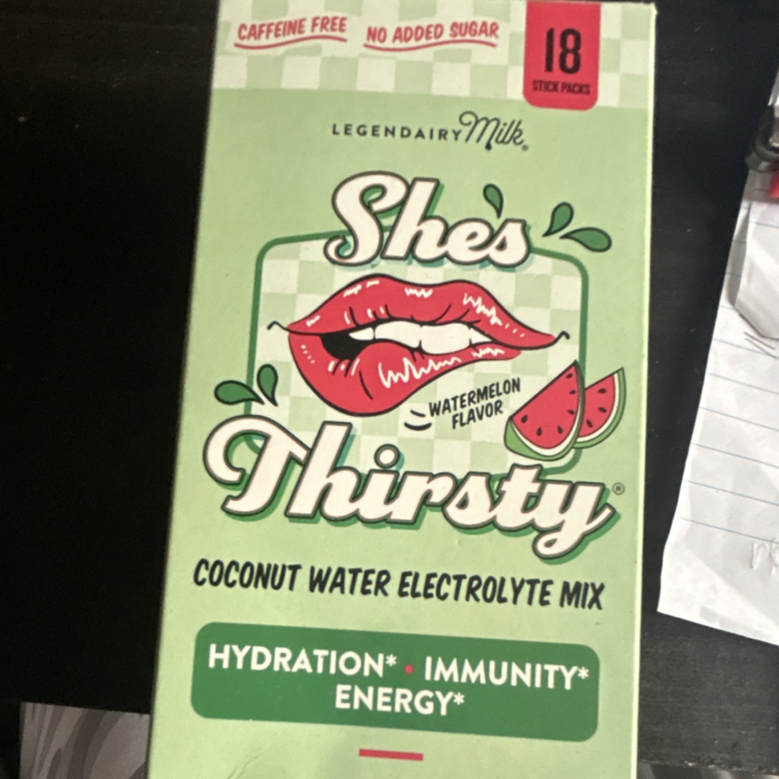 Legendairy Milk Electrolyte Mix Watermelon Hydration Vegan 18 Stick Packs