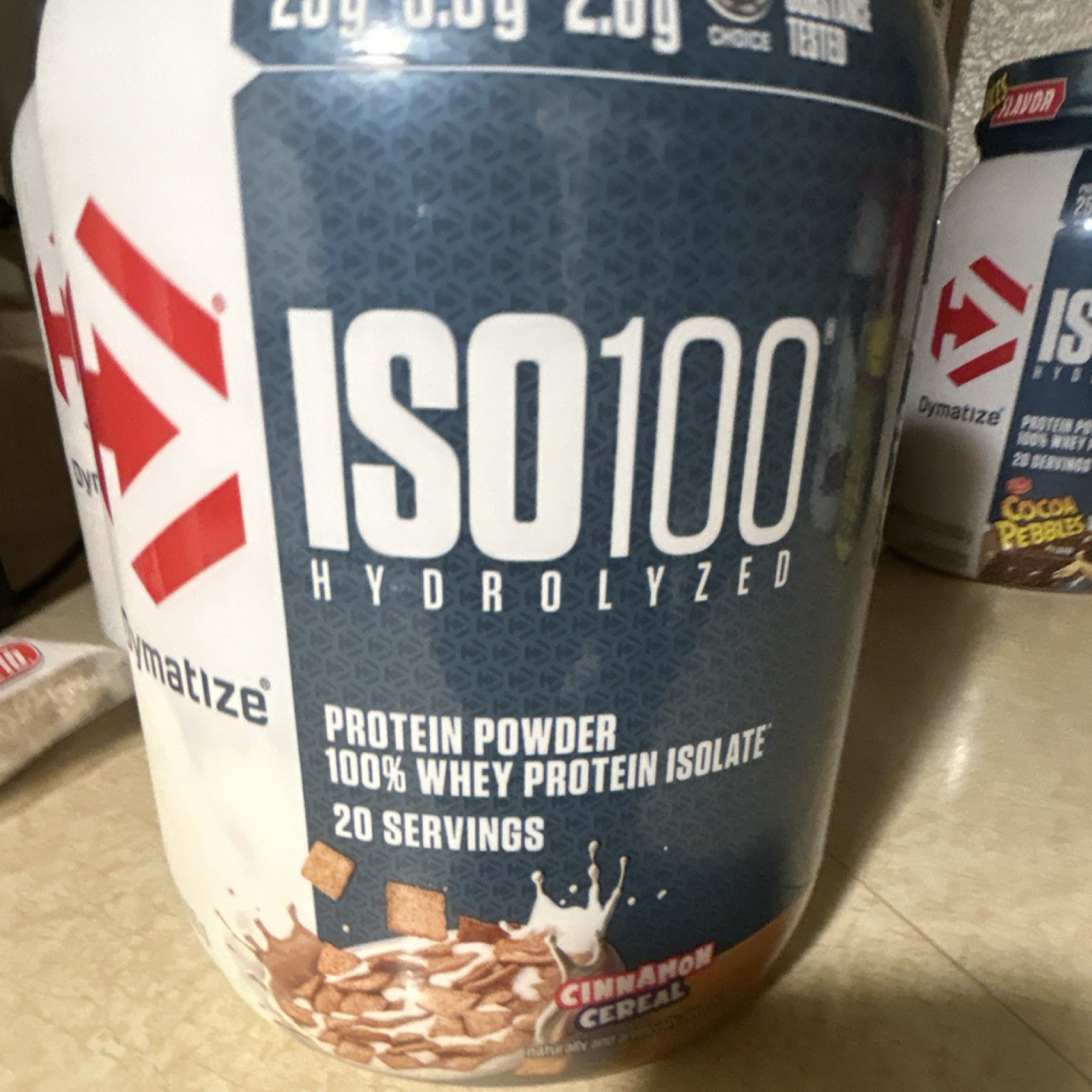 Dymatize ISO100 Hydrolyzed Whey Protein Isolate Powder, Cinnamon Cereal, 20
