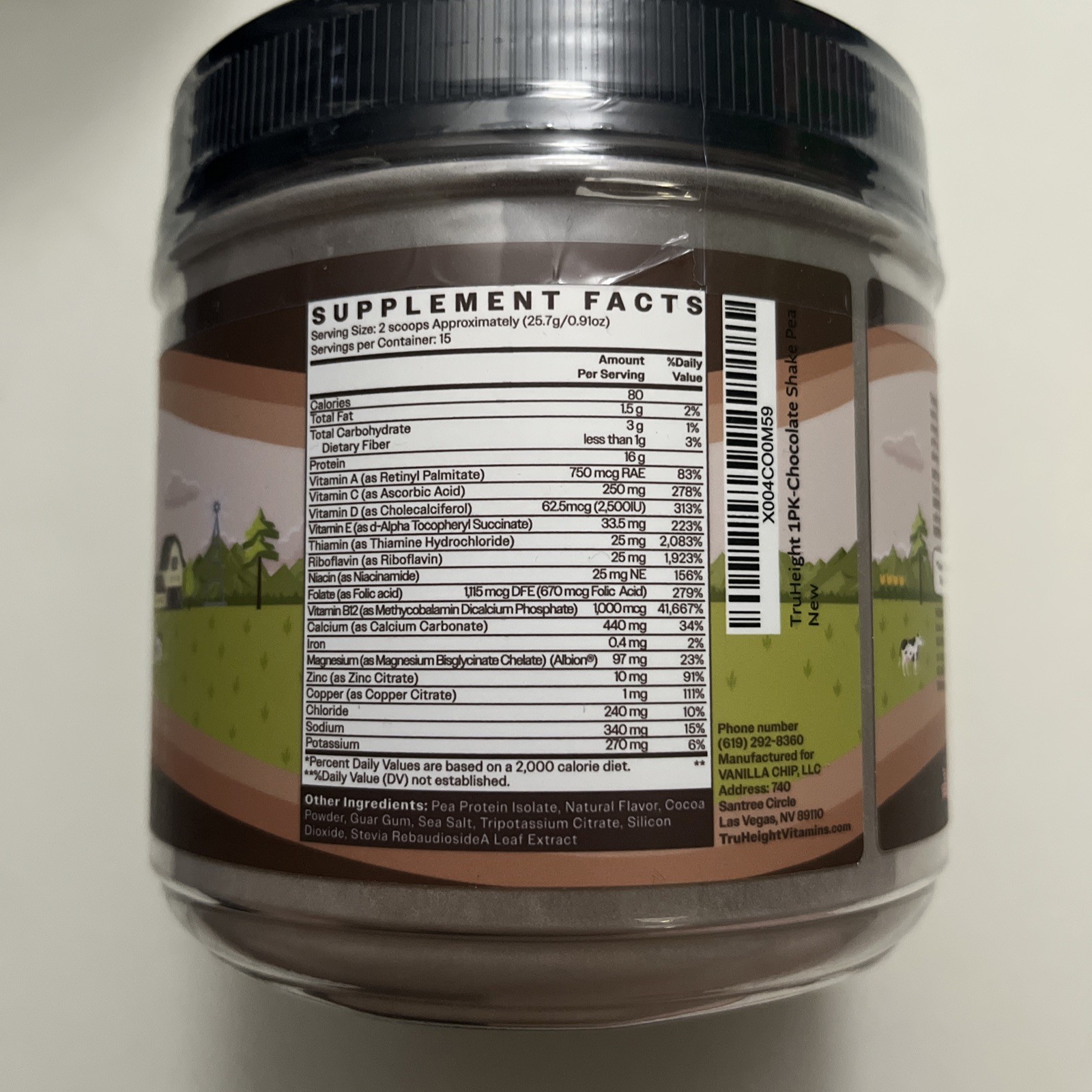 TruHeight Growth Protein Shake Chocolate Milk Pea Protein – Kids & Teens Lot Of2