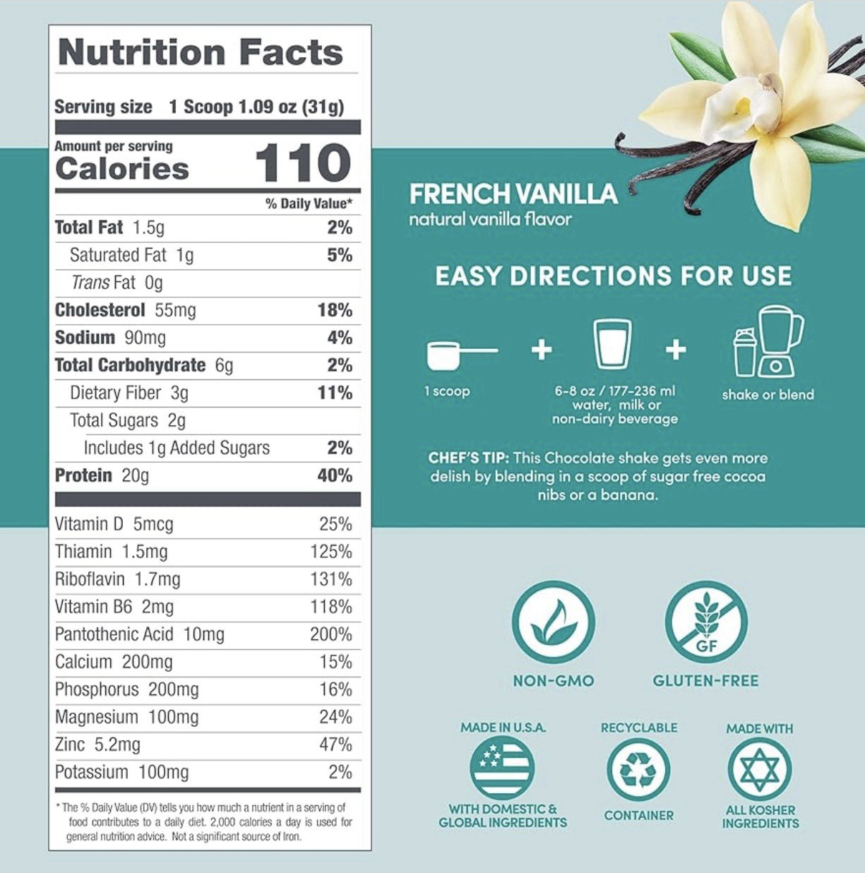 4x Designer Whey, Natural 100% Whey Protein Powder, French Vanilla, BB: 12/2026+