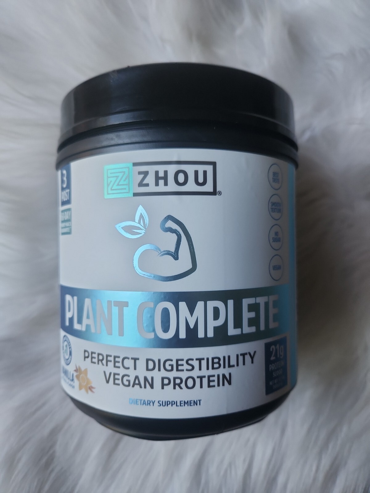 Zhou Nutrition Plant Based Vegan Protein Powder, Best Absorption & Digest Score,