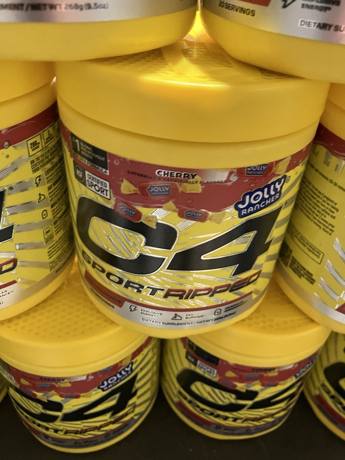 C4 Sport Ripped Pre Workout Powder Cherry / Jolly Rancher 9.5oz ( Lot of 12 )