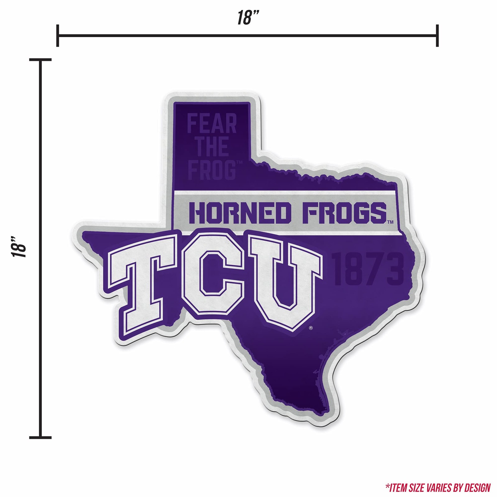 Rico Industries NCAA TCU Horned Frogs State Shape Cut Pennant Home and Away