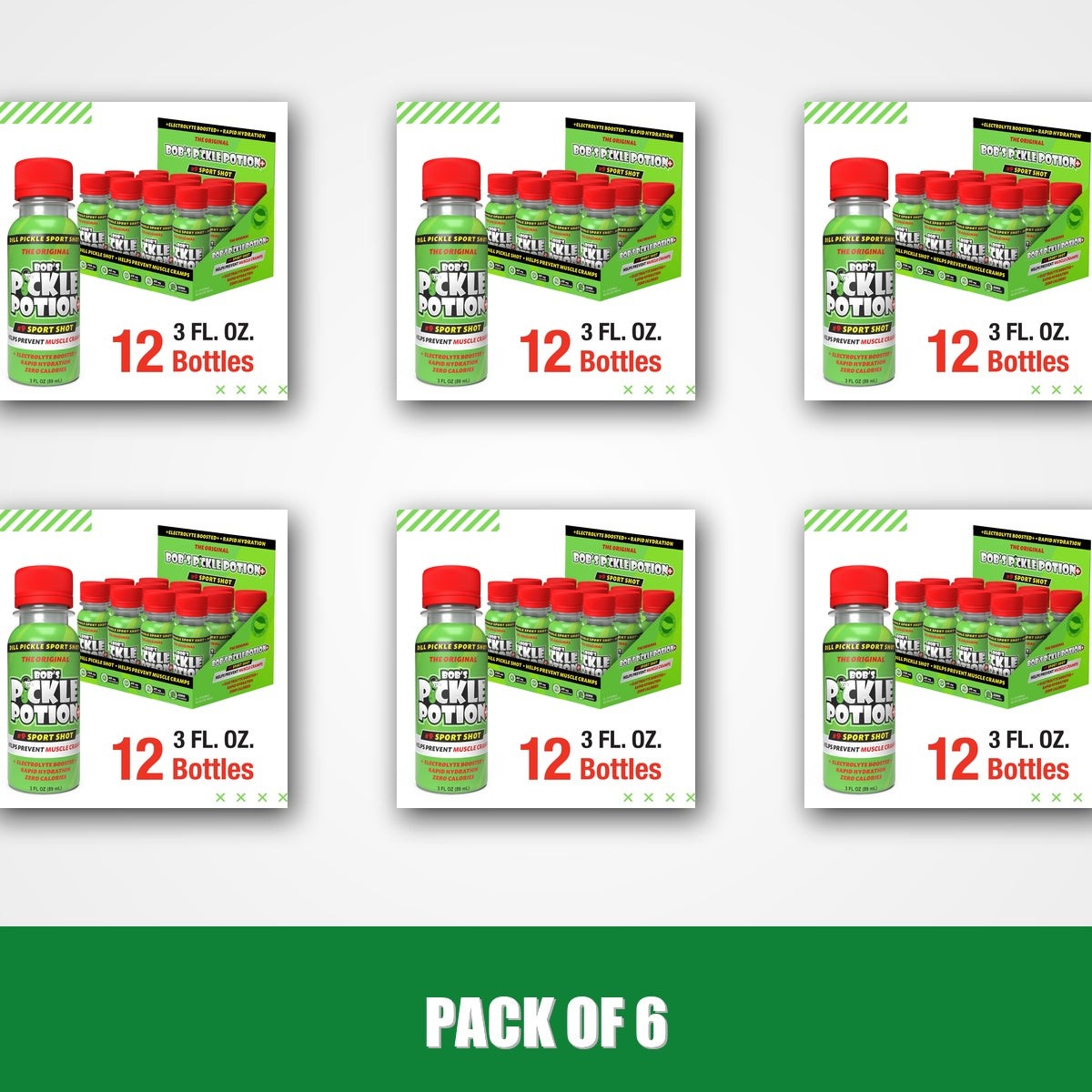 Pack of 6 – Bob’s Pickle Potion 3oz Sports Shot; 12pk