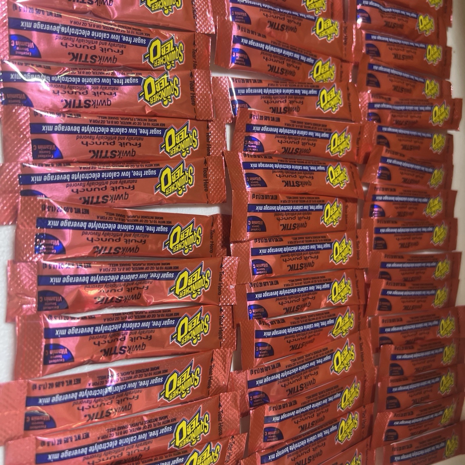 Case Of 10 Sqwincher ZERO Qwik Stik – Fruit Punch Sugar Free 50 =500 Pack New