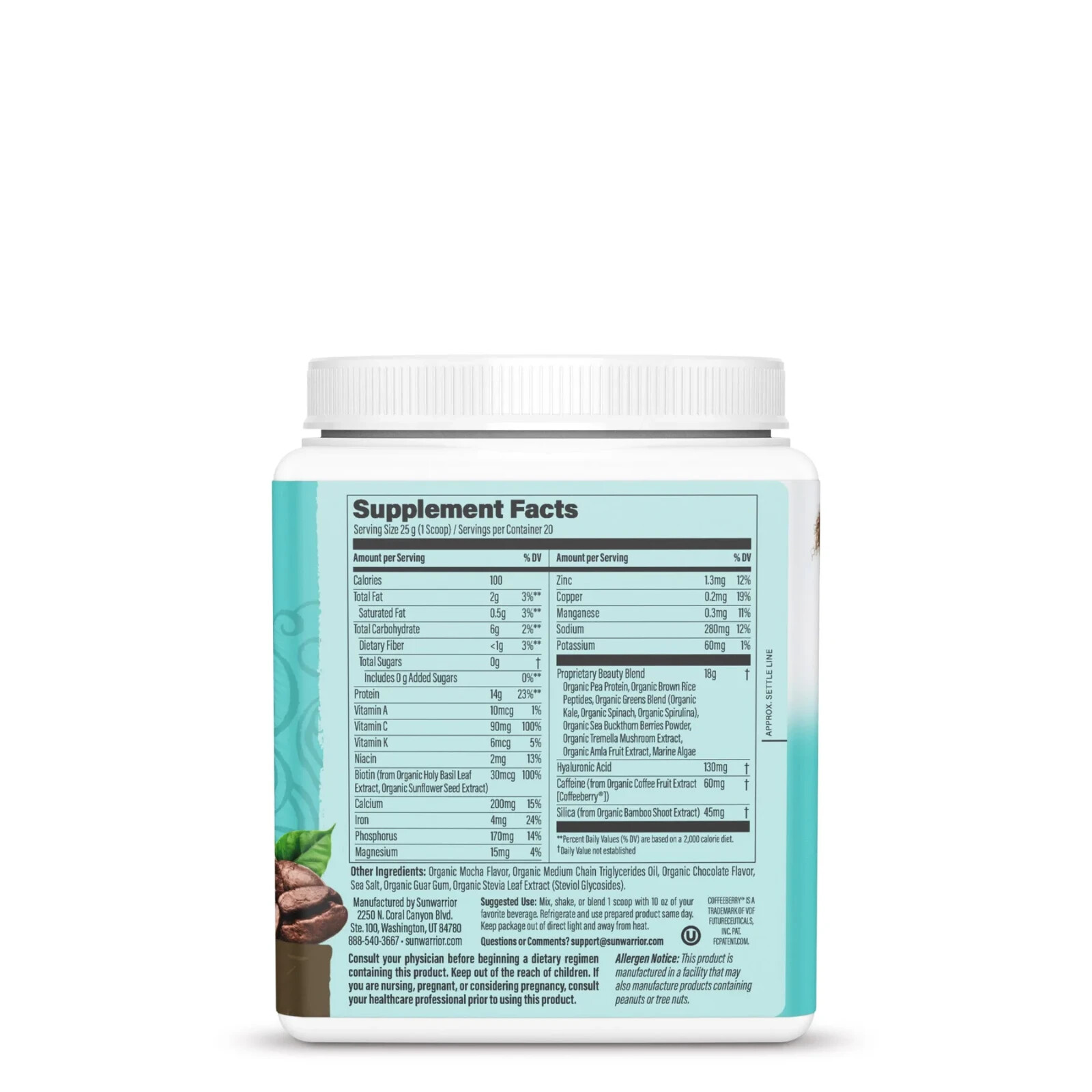 Sunwarrior – Collagen Building Protein Peptides | Drink Mix, Coffee, 1.1 Lb/500g