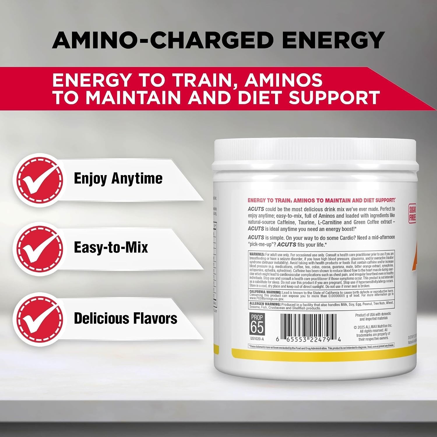 ACUTS Amino Energy Powder, 30 Servings, Pina Colada