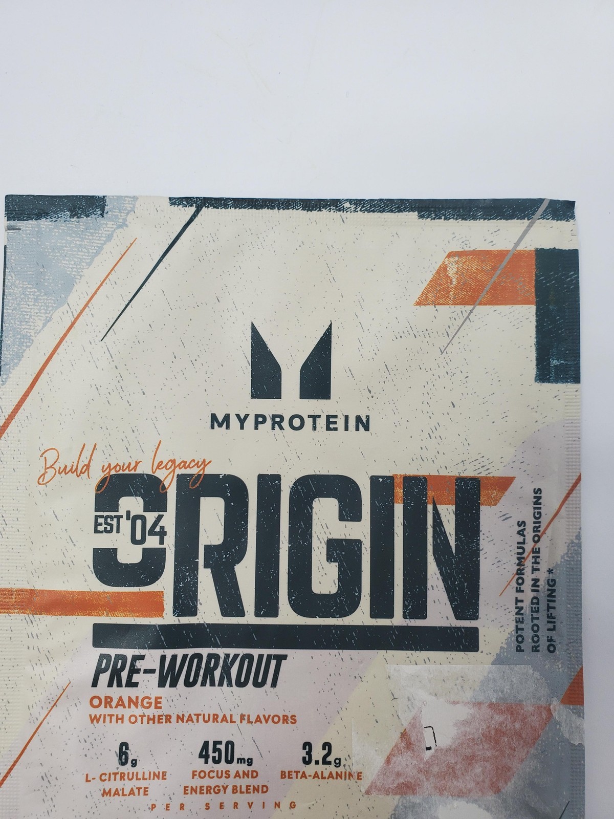 10pk Myprotein Origin Pre-Workout Orange Powder Sachets 0.6oz Exp 08/26
