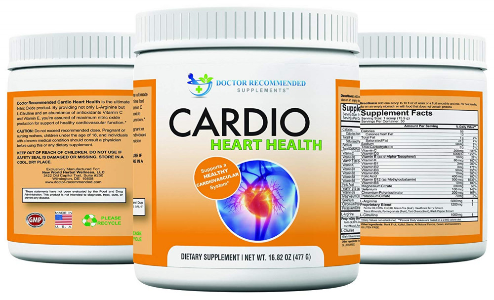Doctor Recommended Cardio Heart Health Powder – L-Arginine Supplement 5000mg