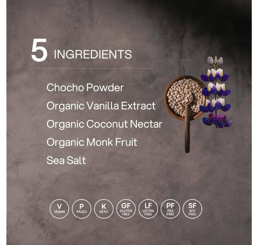 Mikuna Vegan Protein Powder Chocho, Complete Protein,5Clean Ingredients, 31.9 Oz