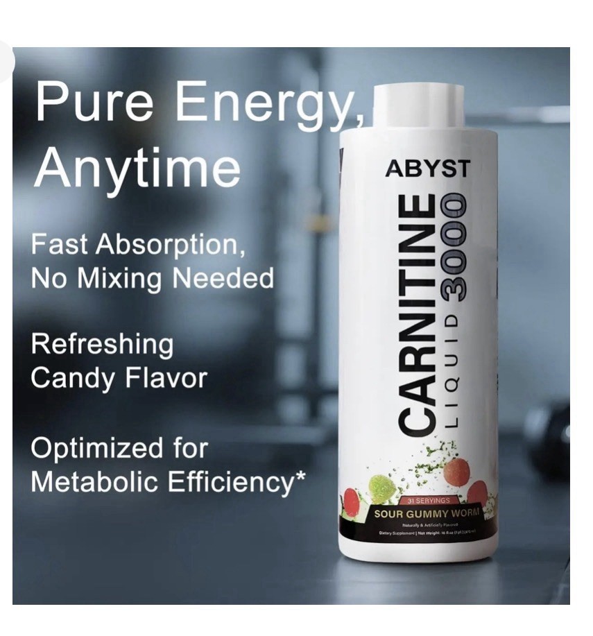 L-Carnitine Liquid 3000mg Sour Gummy Worm – Energy & Metabolism Support 16oz